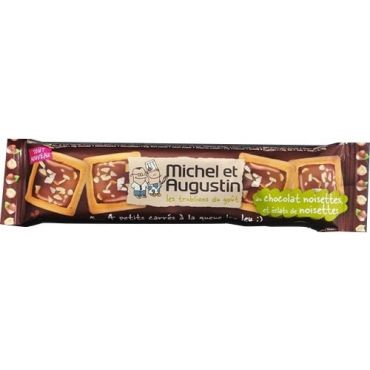 Michel Augustin - Michel et Augustin - 4 small milk chocolate & hazelnut squares - Manufactured in France