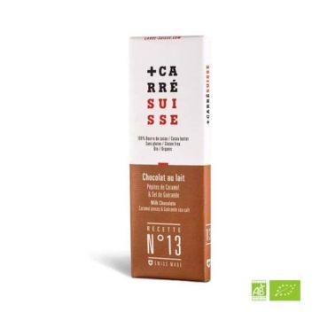 Carré Suisse Milk Chocolate Bar with Caramel Chips & Organic Guérande Salt - 40g