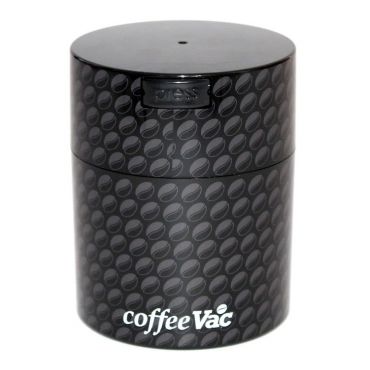 TightVac - Coffeevac Ultimate Vacuum Sealed Coffee Container Black with Logo - 250gr/0.8L - BPA free