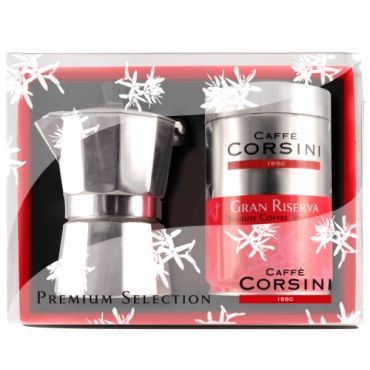 Caffè Corsini Box : 1 x 250g box of Gran Riserva ground coffee + 1 moka pot - Big Brand Coffees