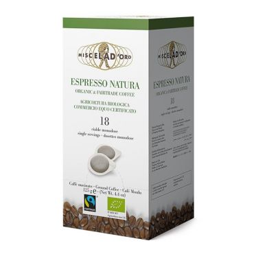 Miscela D'Oro - Miscela d'Oro Organic Espresso Natura ESE pods x18 - Fairtrade
