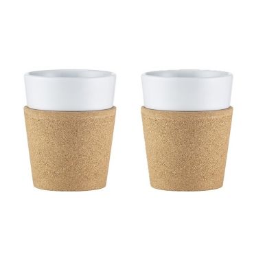 Bodum Bistro porcelain and cork cups (2x300ml) - Simple wall