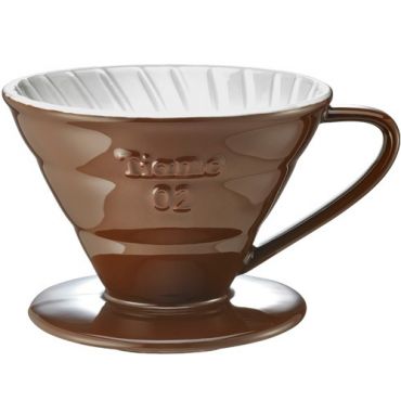 Tiamo V02 4-cup coffee dripper in brown