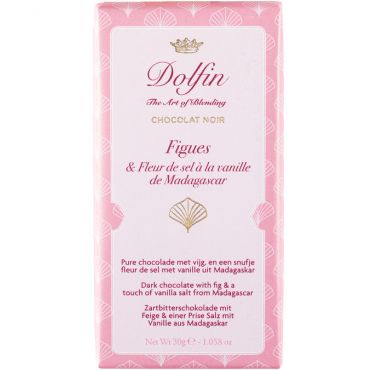 Dolfin Dark Chocolate Bar with Figs, Sea Salt & Madagascan Vanilla - 30g