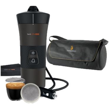 Handpresso - Handcoffee Auto 12V travel coffee maker for Senseo pods + travel case and free coffee pods