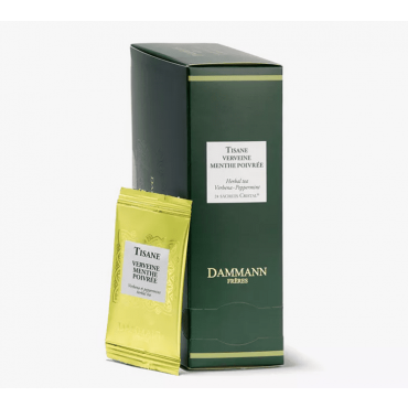 Dammann Frères Verbena Peppermint herbal tea - 24 Cristal sachets - Individually wrapped