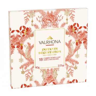 Valrhona Box of 18 Christmas chocolate squares - 2025 Limited Edition - 90g