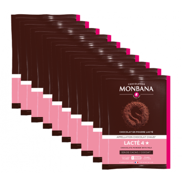 Monbana "Lacté 4 étoiles" Monbana 4-star Intense Hot Chocolate Powder x 100 sachetshot chocolate - 100 individual sachet