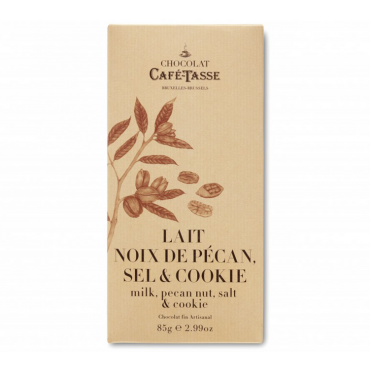 Café-Tasse - Café Tasse Milk Chocolate Bar with Pecan Nuts Salt & Cookies - 85g