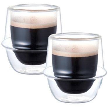 Kinto - 2 Kronos Double Wall Glasses - 8cl - KINTO - Double wall
