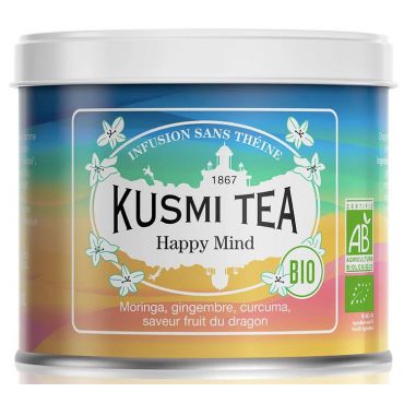 Kusmi Tea Happy Mind Organic Herbal Tea - 100g Loose Leaf Tin - Flavoured Teas/Infusions