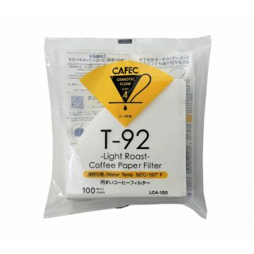 Cafec T92 Light Roast Paper Filter 4 Cups x 100