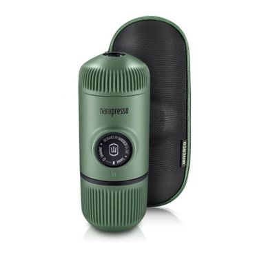 Wacaco Nanopresso for ground coffee in Moss Green with protective case