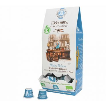 TerraMoka - Terramoka Organic Decaf Nespresso Compatible Pods Mister Nelson x 60 - Peru
