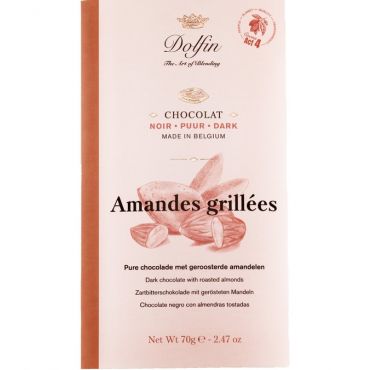 Dolfin Dark Chocolate Bar with Roasted Almonds - 70g