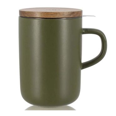 OGO Living - Ogo Living Juliet Stoneware Mug Acacia Lid with Strainer Khaki - 50cl