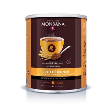 Monbana Hot Chocolate Powder Petit Déjeuner with cereals - 500g
