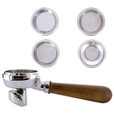 Lelit - LELIT dual spout portafilter with wood handle + 4 filter baskets