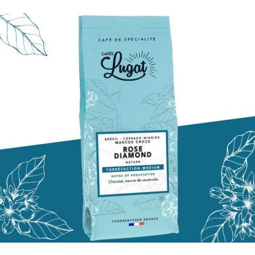 Cafés Lugat Ground Coffee Rose Diamond for Cafetiere - 250g - Brazil