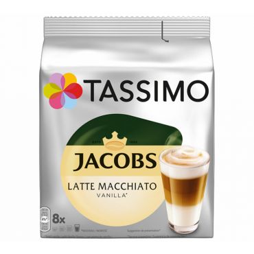 Tassimo Jacobs Latte Macchiato Vanilla Coffee Pods x 8 T-Discs