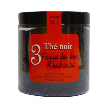 N°3 Wild Strawberry and Rhubarb black tea - 60g loose leaf tea - Maison Taillefer - Blend