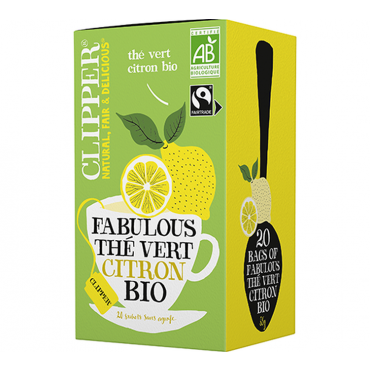 Clipper Organic Lemon Green Tea - 20 bags - Individually wrapped