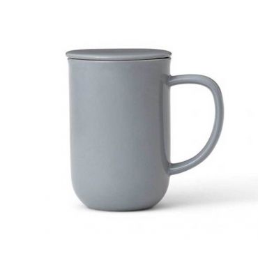 ‘Minima' charcoal blue porcelain mug with tea infuser - 500ml - Viva Scandinavia - BPA free