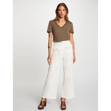 Short-sleeved t-shirt khaki green women