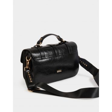 Studded satchel bag black women