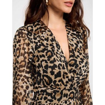 Printed fitted mini dress multicolor women