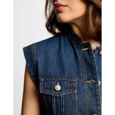 Denim playsuit raw denim women
