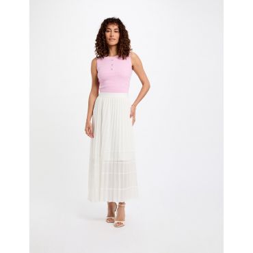 Sleeveless knitted vest top pastel pink women