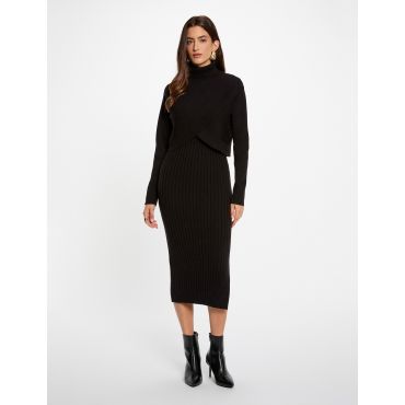 Fitted dress with high neck black women