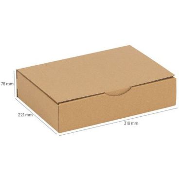 Postilaatikko 310x215x70 ECO - Kierrätettävä pahvilaatikko - 70% kierrätettyä materiaalia - Ihanteellinen pakettien lähettämiseen