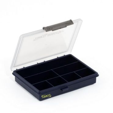 Raaco - Työkalupakki 7 osastolla - Sininen Läpinäkyvä kansi - Iskunkestävä - 145x175x32mm