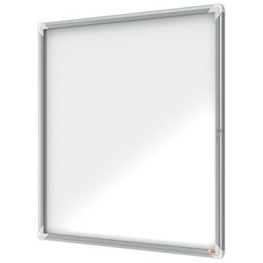 Nobo - Lukittava magneettinen ilmoitustaulu ulkokäyttöön - 12xA4 - Teräs Valkoinen Harmaa - 92.3x96.9 cm