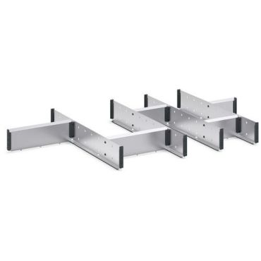 Bott - Laatikkolokero 10 lokeroa - 1050x650x100mm - Hopea