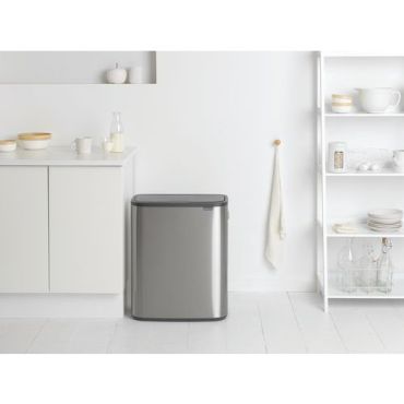 Brabantia - Roskakori Touch BO 60L - Matta ruostumaton teräs - Soft-Touch avaus