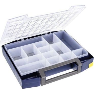 Raaco - Lajittelulaatikko Boxxser 80 - 14 lokeroa sininen/läpinäkyvä kansi 15 kg kantavuus polypropeeni