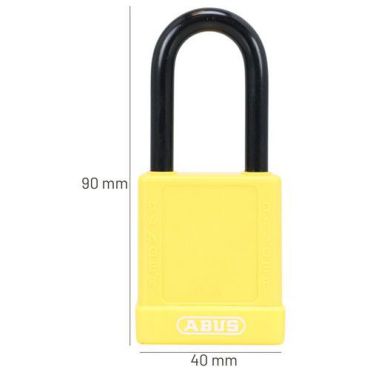 Abus - Riippulukko Locked Out keltainen - 40mm leveä 90mm korkea - Alumiini/teräs erilainen lukitus