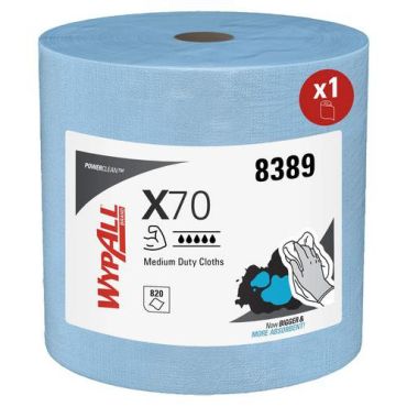 Wypall - Paperipyyhkeet jättirulla sininen X70 PowerClean - 870 arkkia - Kuituliina teollisuuteen