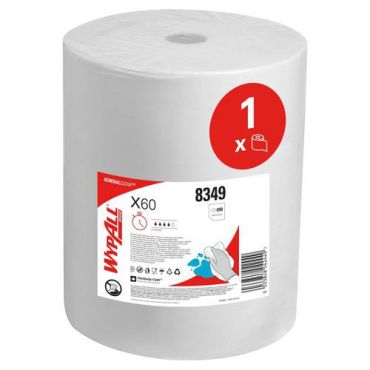Wypall - Paperipyyhkeet rulla X60 General - 650 arkkia - Valkoinen - Kuituliina teollisuuteen
