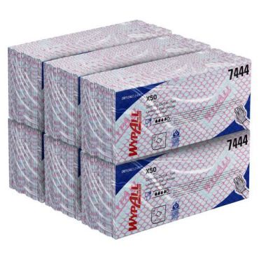 Wypall - Paperipyyhkeet taitettu punainen X50 - 50 arkkia/pakkaus - Kuituliina teollisuuteen