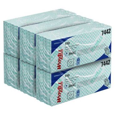 Wypall - Taitetut paperipyyhkeet X50 Vihreä - 50 arkkia/pakkaus - Kestävä ja imukykyinen