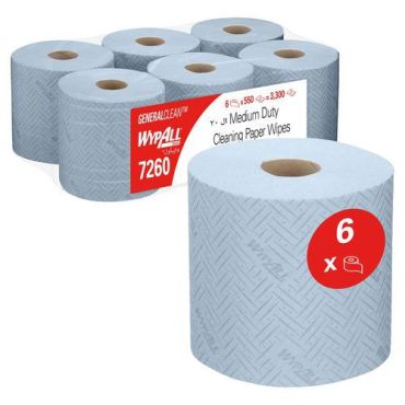 Wypall - Paperipyyhkeet L20 General Reach - Sininen 2 kerrosta 550 arkkia/rulla