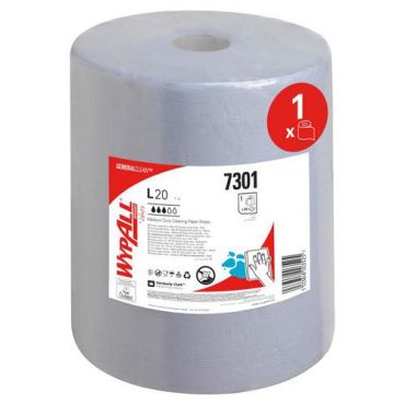 Wypall - Jättirulla paperipyyhkeitä L20 Cleaning - 2 kerrosta 500 arkkia - Sininen 38x23,5 cm