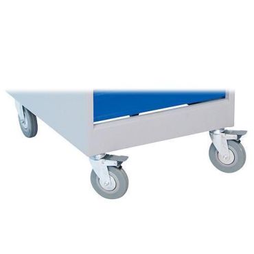 Pyöräalusta - Laatikoston yläosa - 541x675x171 mm - 4 nivelpyörää (2 jarrullista) - Teräs Harmaa