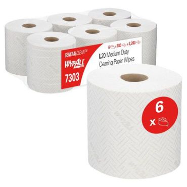 Wypall - Paperipyyhkeet L20 Industrial - Sininen - 2 kerrosta - 380 arkkia/rulla