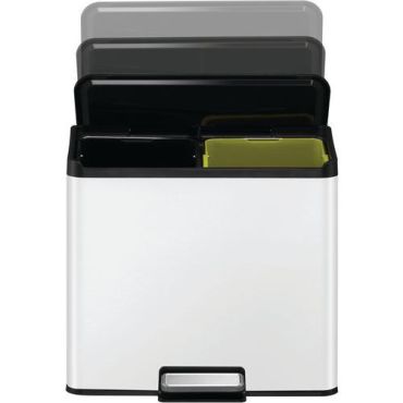 EKO - Roskakori polkimella Essential Recycler Step Bin 15+15 L valkoinen - Ruostumaton teräs - 30 L - Lajittelu
