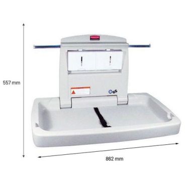 Rubbermaid - Taittuva vaipanvaihtoalusta - 55,7 x 86,2 cm - Vaakasuora - Harmaa